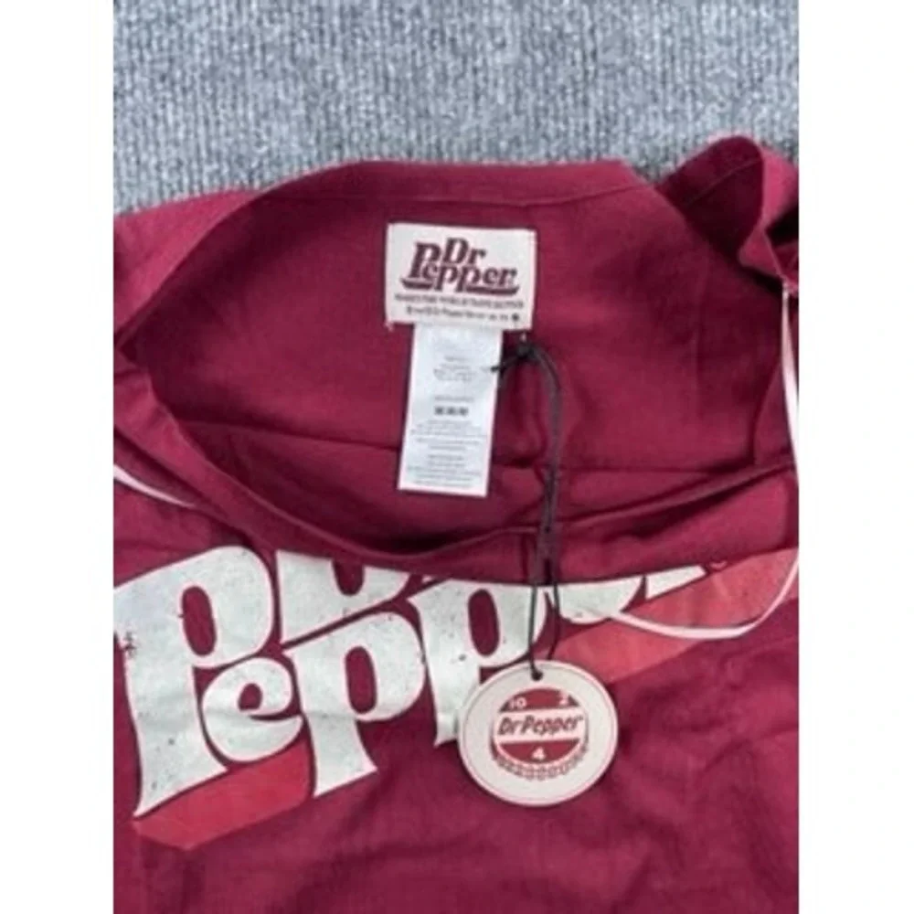 Dr Pepper Womens Maroon Lounge Set Crop Top and Wide Leg Sweatpants Size Medium